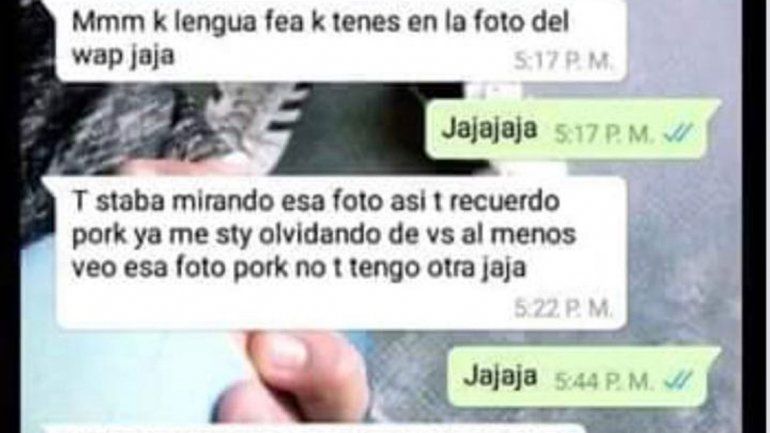 Los supuestos chats enviados por el hombre a la nena de 13 a&ntilde;os.