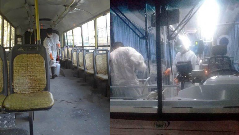 Desinfectan coles y taxis por el coronavirus.   