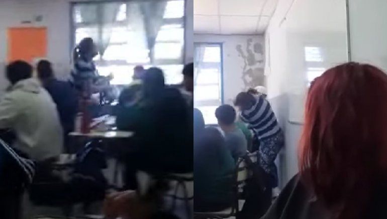 Educación denunció a la mujer que entró a un aula y golpeó a un alumno