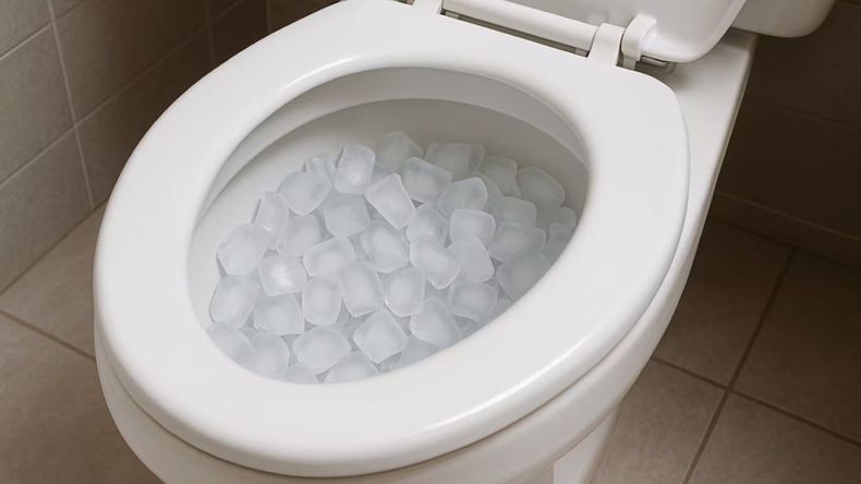 Tirar hielo en el inodoro una vez por semana: ¿por qué lo recomiendan?