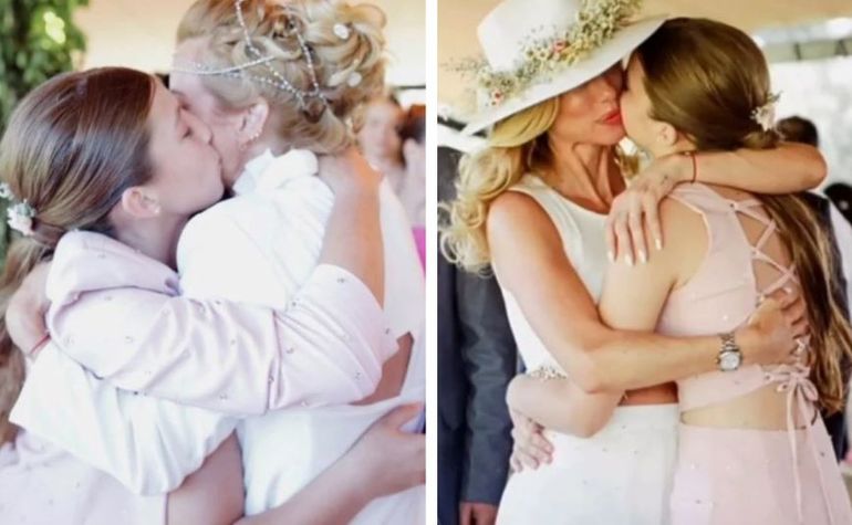 Los abrazos de Nicole y Allegra en diferentes momentos de los tres días que duró la boda.
