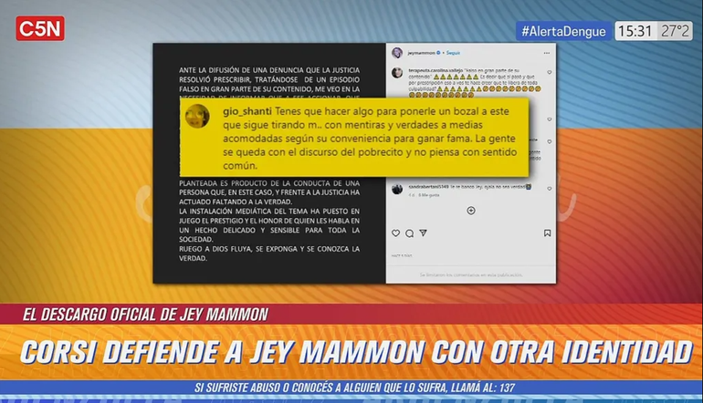 En el programa Argenzuela revelaron que Gio Shanti es el nombre de fantasía que utiliza el psicólogo Jorge Corsi