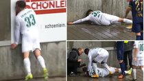 futbolista choco contra un paredon y quedo inconsciente
