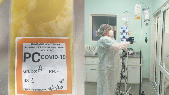 Se realizó el primer tratamiento con plasma convaleciente en el hospital