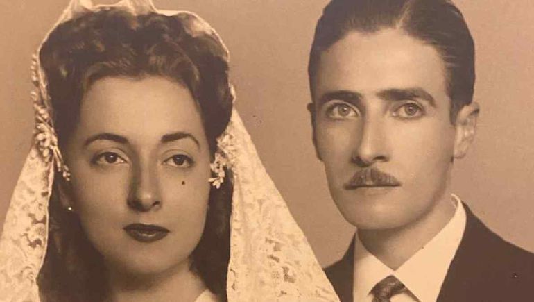 Isnard y Cora se casaron en la d&eacute;cada del 40. Foto: archivo familia Rubina.