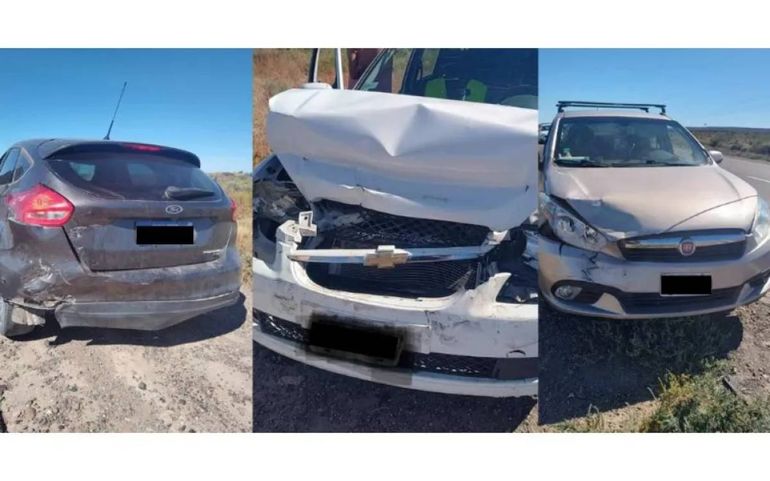 Espectacular triple choque en la ruta 22.