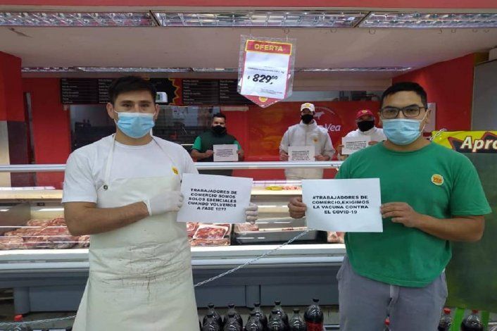 Empleados de Comercio reclaman vacunarse contra el COVID