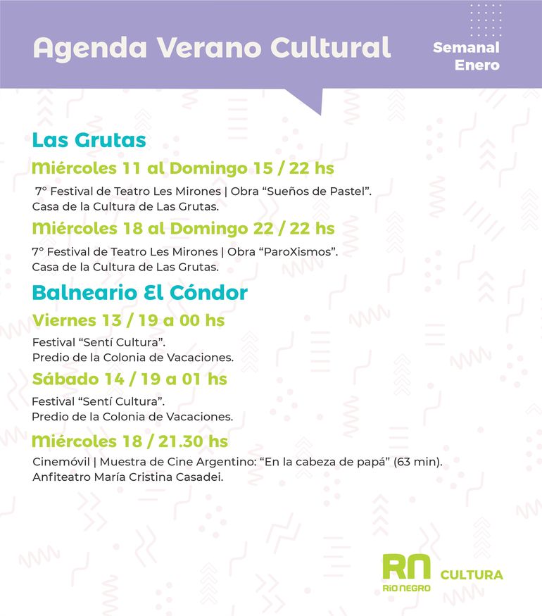 Música, teatro y cine: las propuestas para disfrutar el verano en Río Negro