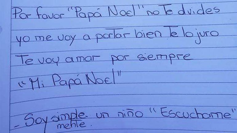 La emotiva carta de un nene para Papá Noel: Te pido que la cures a mi mamita