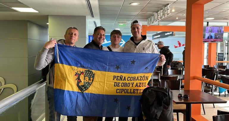 Los cipoleños hinchas de Boca en el inicio de la apasionante experiencia.