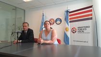 El fiscal jefe Agustín García y la fiscal del caso Lucrecia Solá brindaron una conferencia de prensa, previo a la formulación de cargos.