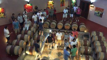 Los jugadores de Hindú recorrieron la Bodega Familia Schroeder.