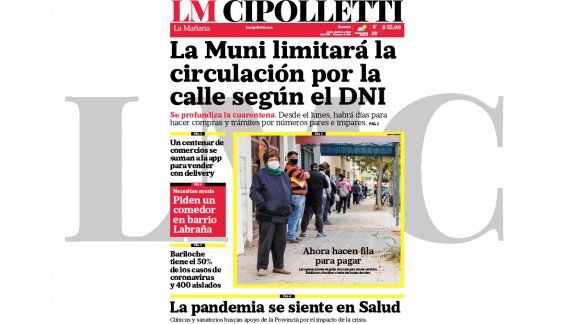la edicion impresa de lm cipolletti de hoy