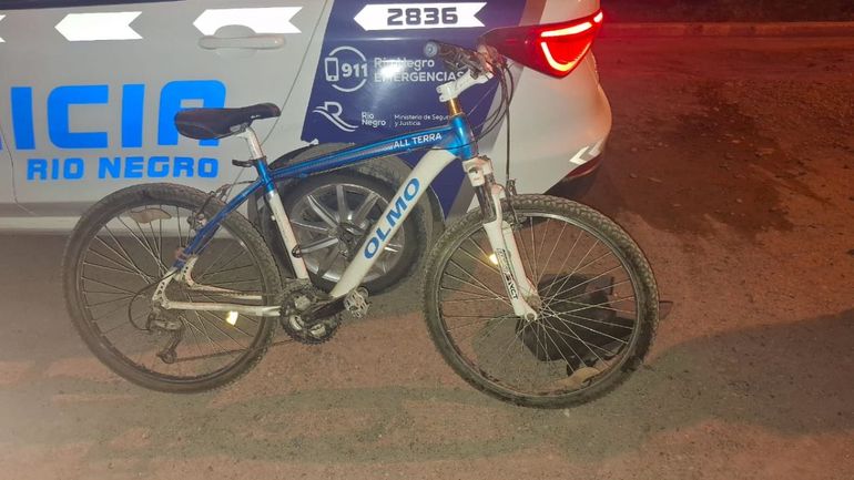 La bicicleta que los ladrones se habían robado. La dejaron abandonada y la encontró un vecino. 