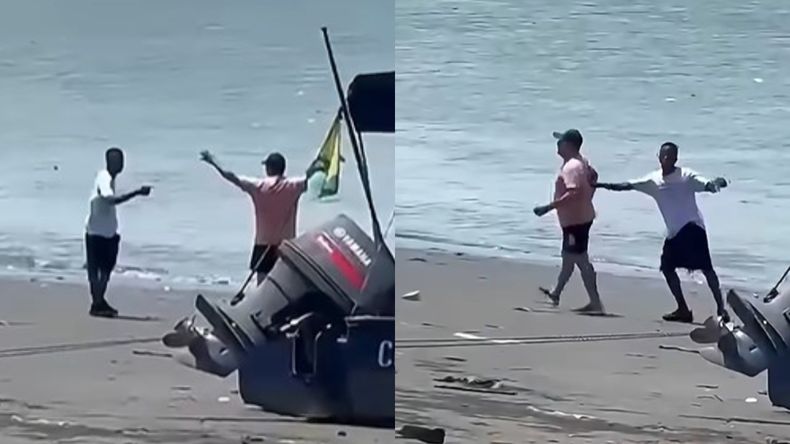 Así secuestraron a dos turistas en una playa de Colombia.