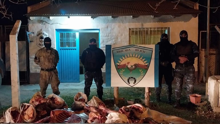 Secuestraron más de 700 kilos de carne y un arma de fuego
