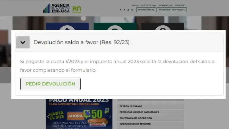 Impuestos 2023: quienes pagaron cuota 1 y anual, pueden pedir la devolución