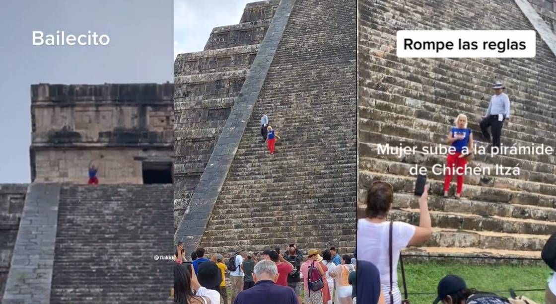 Escándalo en las ruinas mayas: turista subió sin permiso y casi la linchan