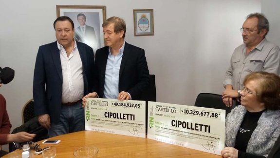Entregan a la ciudad 60 millones de pesos del Plan Castello para la obra pública