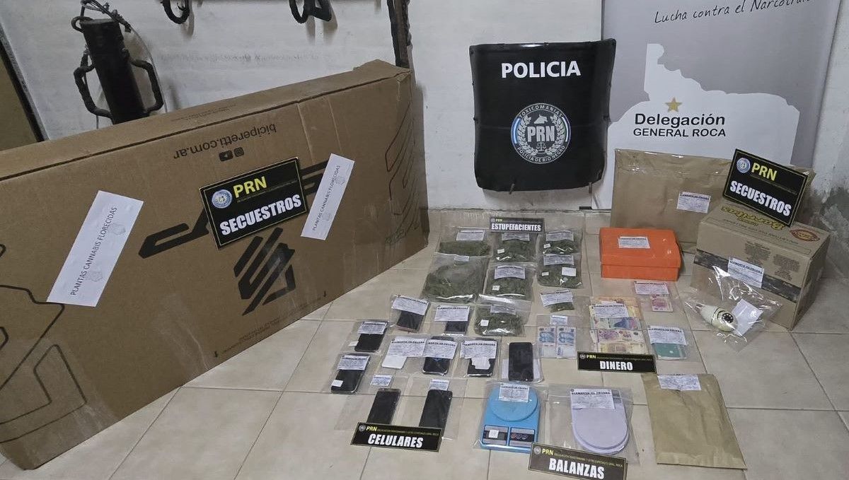 La Policía secuestró elementos vinculados al negocio narco en General Roca y Cervantes.&nbsp;
