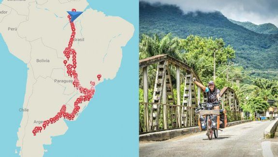 Salió desde Fernández Oro y hace dos años pedalea por Sudamérica
