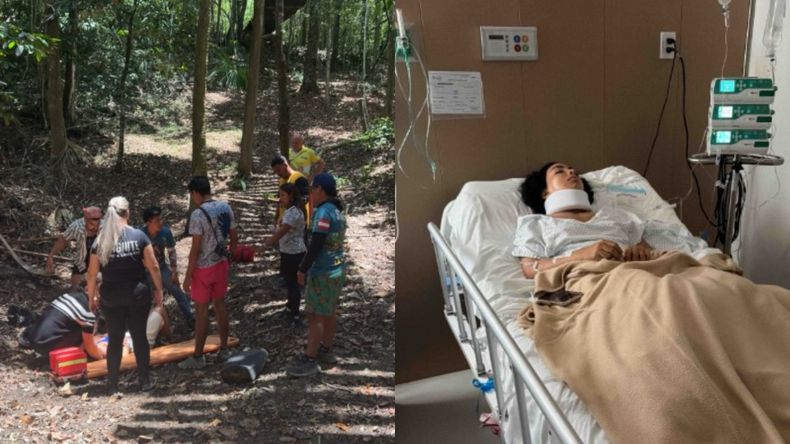 El drama de una turista que cayó 6 metros de un puente en México.