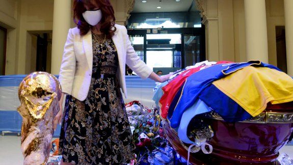 Cristina Kirchner despidió a Diego antes de los incidentes