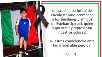 Círculo Italiano también rindió homenaje en sus redes a Esteban, quien jugó allí de chico. Foto Facebook.