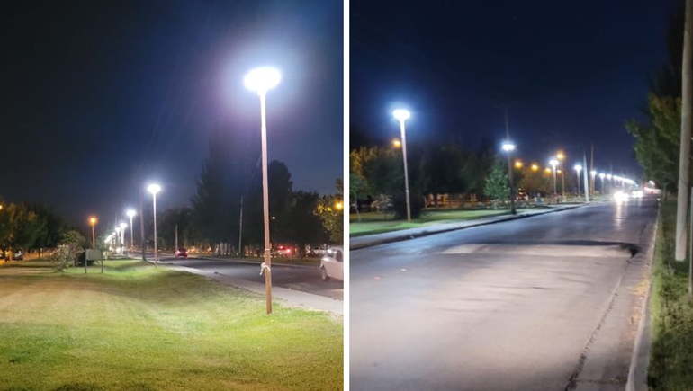 Cipolletti: comenzaron los trabajos de alumbrado LED en la calle San Luis