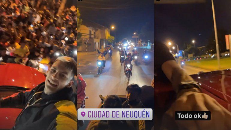 Decenas de motos cortaron la Avenida Argentina para ver a L-Gante