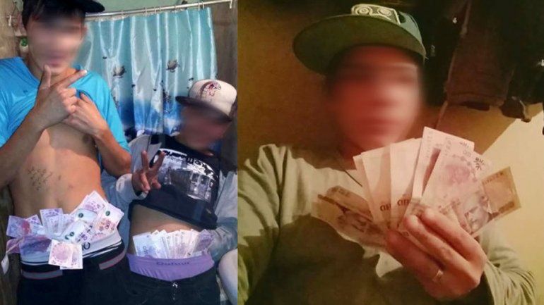 Los pibes chorros se sacaban fotos con la plata que robaban.