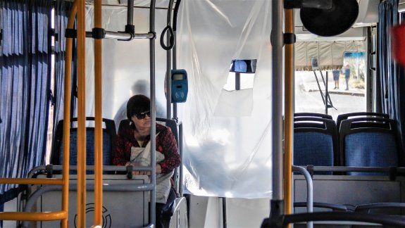 Así se protegen los choferes en los colectivos de Pehuenche