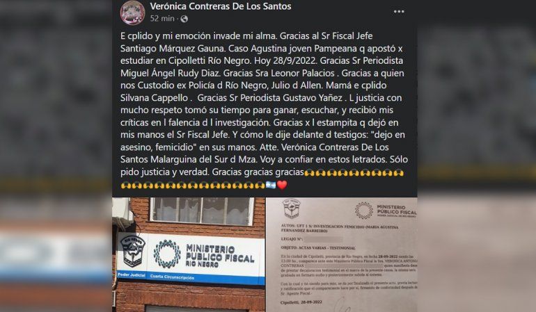 Crimen de Agustina: fiscalía le tomó declaración a la clarividente