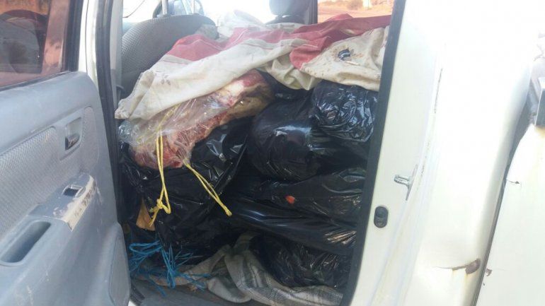 Decomisaron 27 costillares sobre la Ruta 151