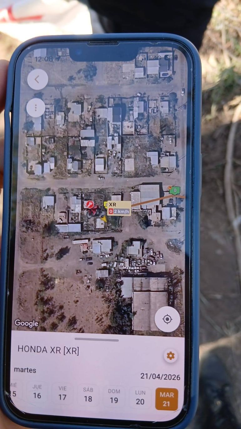 El GPS indicaba la ubicación exacta de la moto robada. 