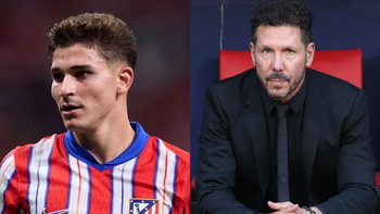 Julián Álvarez y el Cholo Simeone.