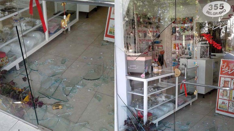 Destruyen vidriera de otro negocio para entrar a robar