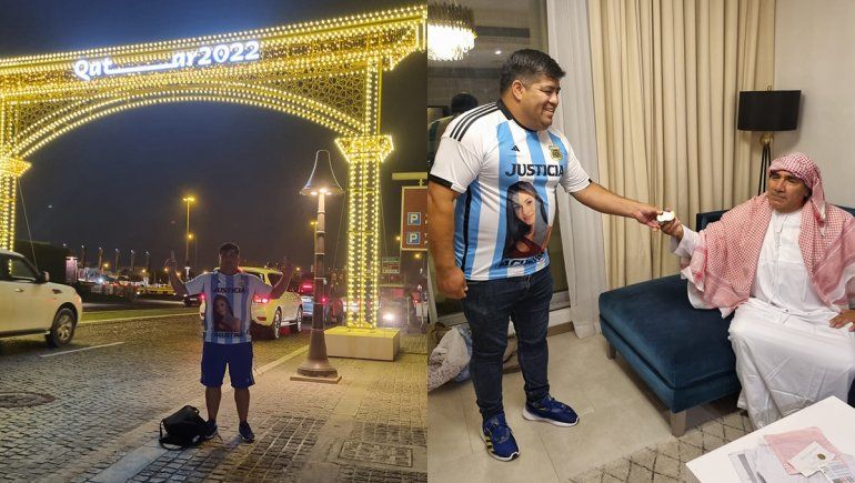Viajó a Qatar a ver el Mundial y también pidió justicia por Agustina