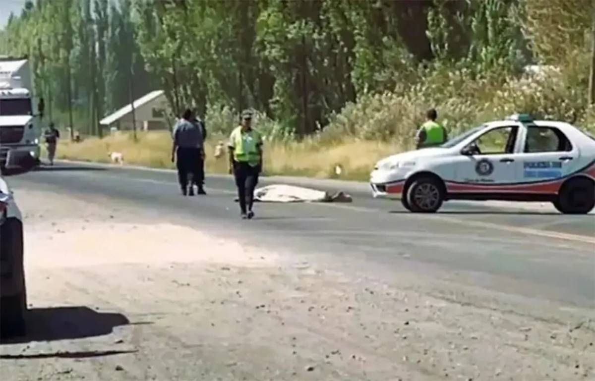 El cuerpo sin vida en medio de la ruta 22.