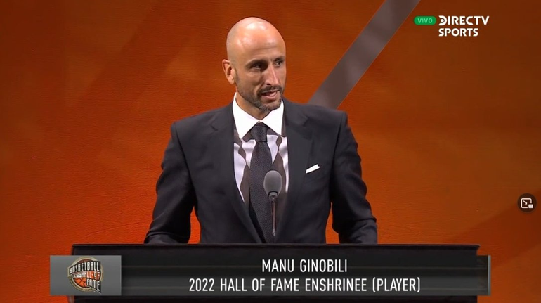 Ginóbili ya ingresó al salón de la fama de la NBA: el momento más emotivo