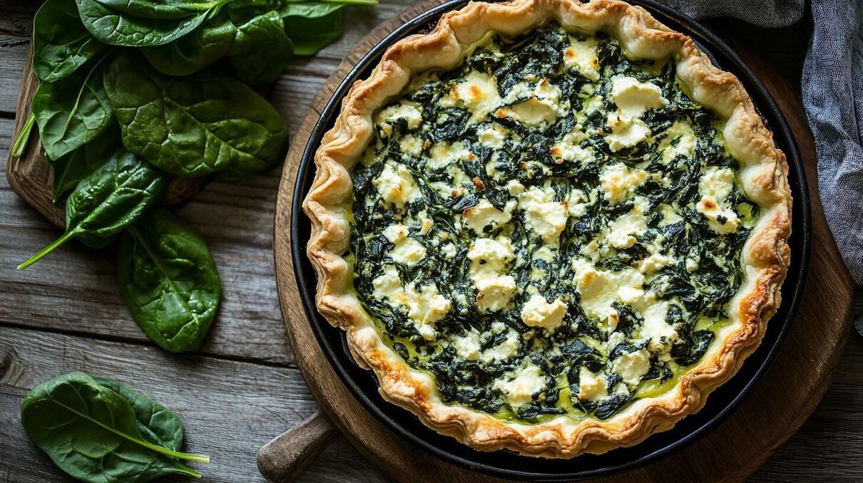 Deliciosa tarta de espinaca para hacer en casa.