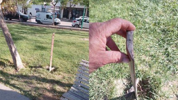 Vecino se quejó por un fierro peligroso en una plaza cipoleña