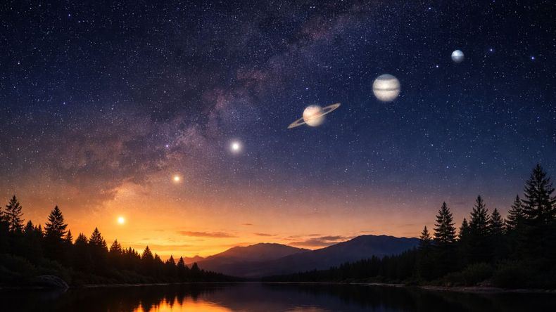 Los planetas ocuparán su lugar en el cielo vespertino durante el breve desfile astronómico de fines de febrero. | LMCipolletti.com Los planetas ocuparán su lugar en el cielo vespertino durante el breve desfile astronómico de fines de febrero.