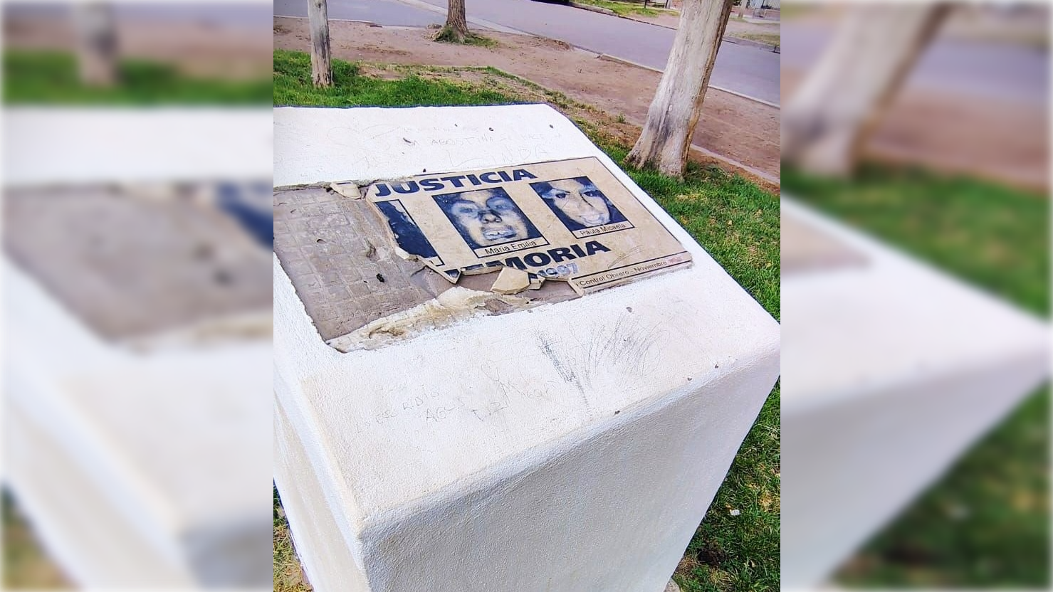 El acto de vandalismo ocurrió en la placa que se encuentra en la plaza Islas Malvinas.&nbsp;
