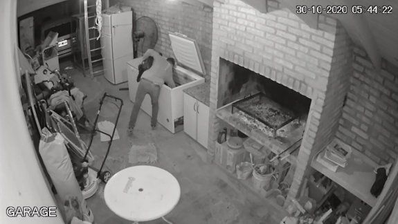 Se robó un chivo y un costillar de la casa del vecino: quedó grabado
