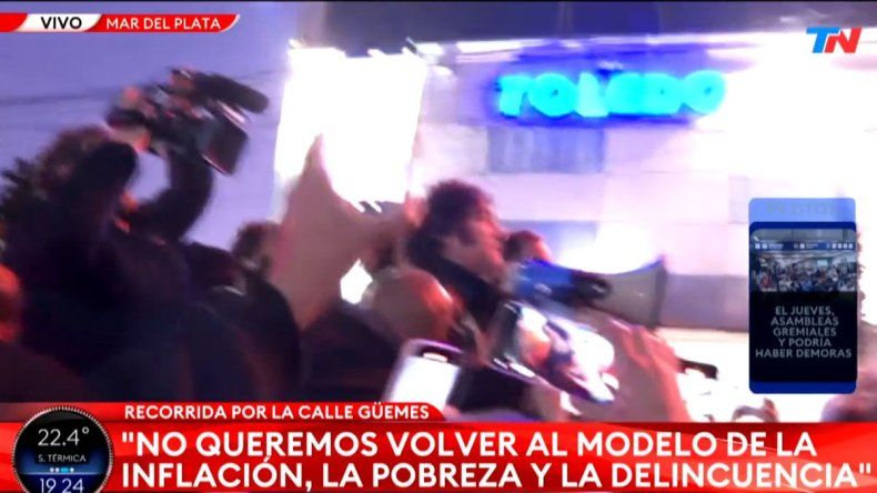 Tensión en Mar del Plata por la visita de Javier Milei: insultos y fuerte operativo de seguridad