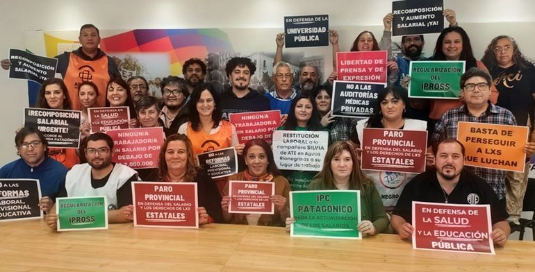 El reclamo fue presentado en coordinación de los sindicatos de Río Negro. Foto: Gentileza.