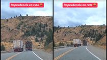 imprudencia al volante: un camion realizo un sobrepaso en plena curva y casi provoca una tragedia