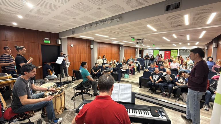 El ensayo general de la Misa Criolla. El ensayo general de la Misa Criolla.
