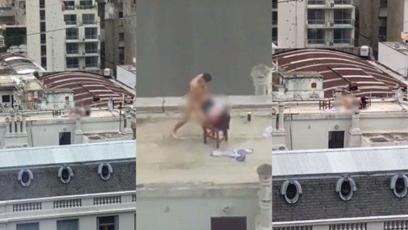 Video: grabaron a pareja teniendo sexo en la terraza de un edificio